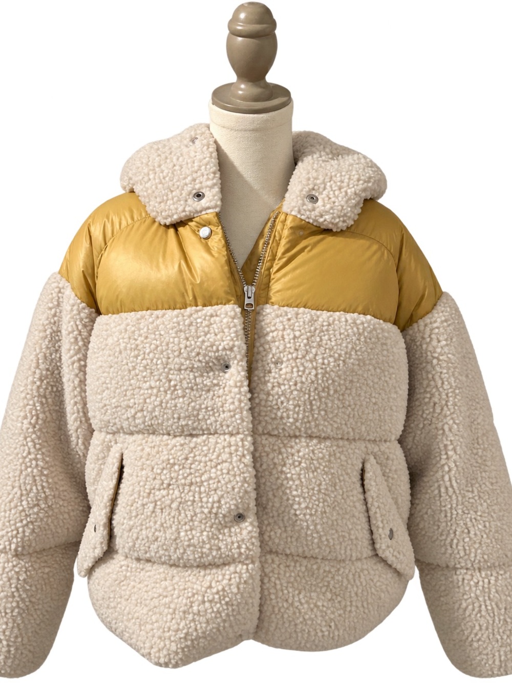 Rag & Bone Cream Sherpa Down Puffer Jacket XS